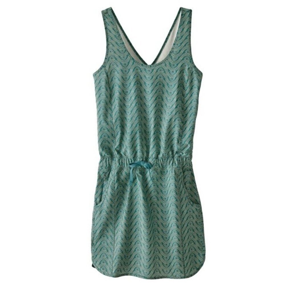 Patagonia Fleetwith Dress Women’s Small Bluff River Multi Tasmanian Teal Outdoor